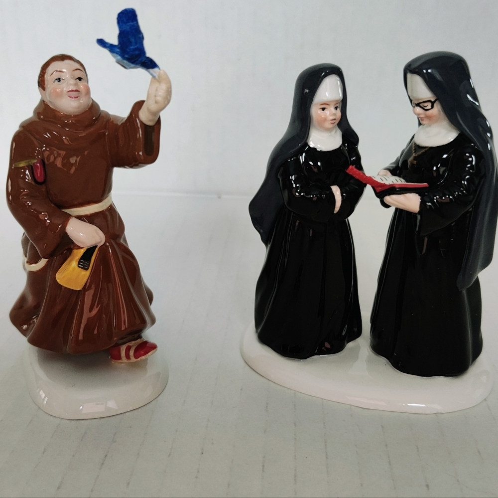 VTG Dept 56 Oh, Brother The Original Snow Village Monk And Nuns Set